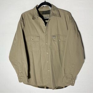 Vintage 90s Pacific Trail Tan Fleece Lined Button Up Shirt Jacket Shacket M